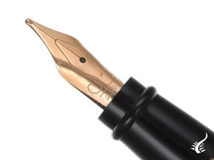 Aurora Style Pen Fontaine - Résine Noire et plaqué or - E12DN