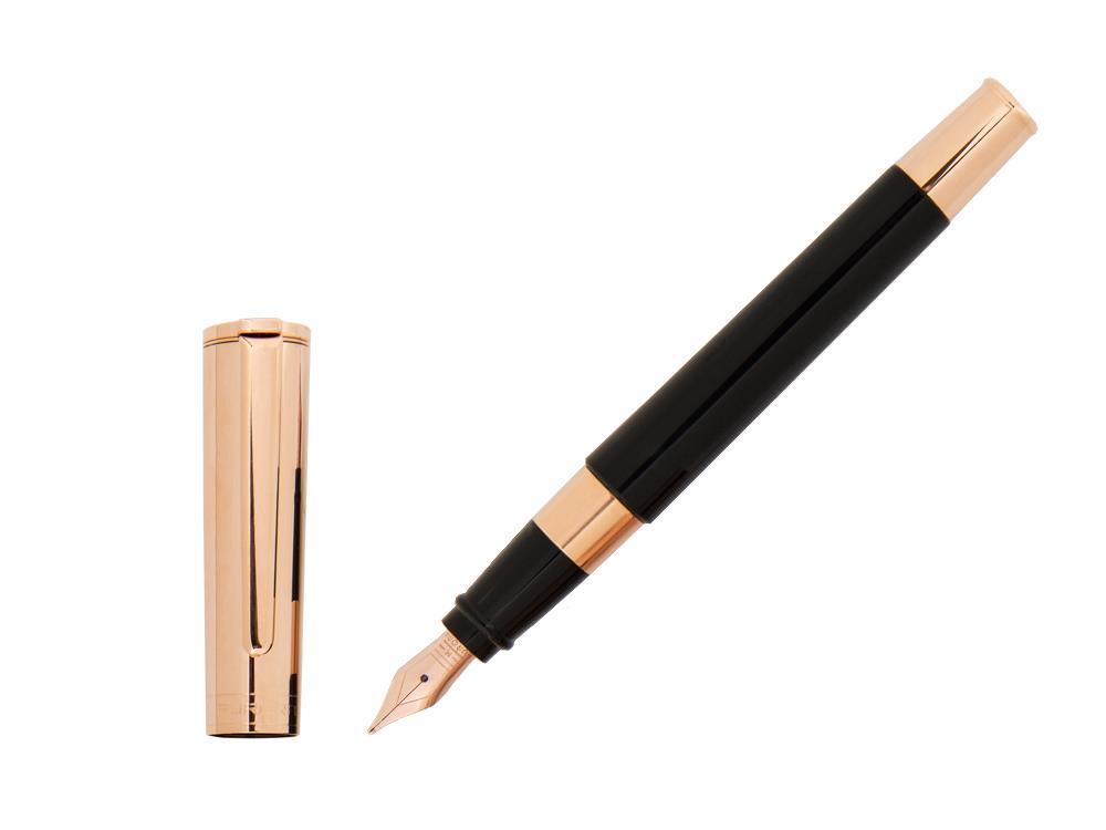 Stylo Plume Aurora TU, Résine, PVD Or Rosé, Noir, T11CPN