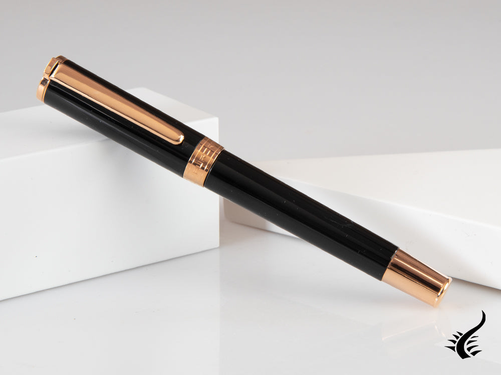 Stylo Plume Aurora TU, Résine, PVD Or Rosé, Noir, T11PN