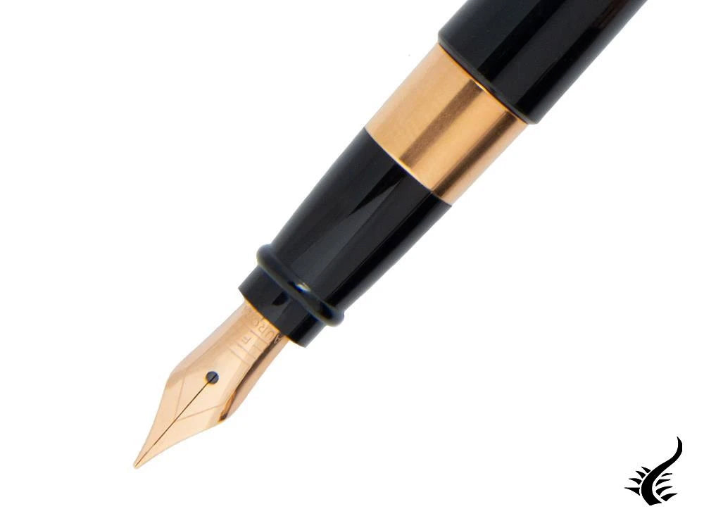 Stylo Plume Aurora TU, Résine, PVD Or Rosé, Noir, T11PN