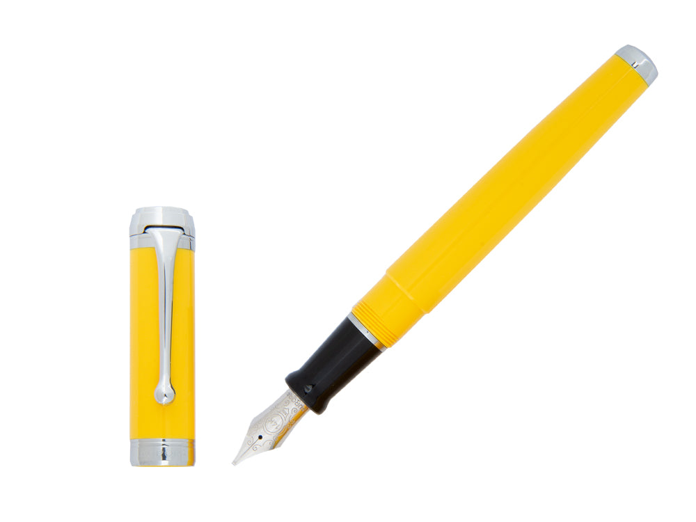 Stylo Plume Aurora Talentum Big en Résine Jaune et Chrome