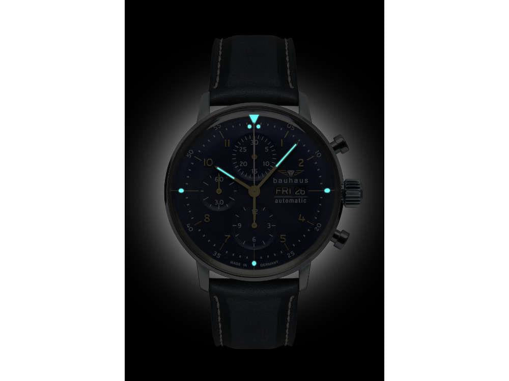 Montre Automatique Bauhaus Aviation Dessau, Bleu, 42 mm, SW 500, 2018-3