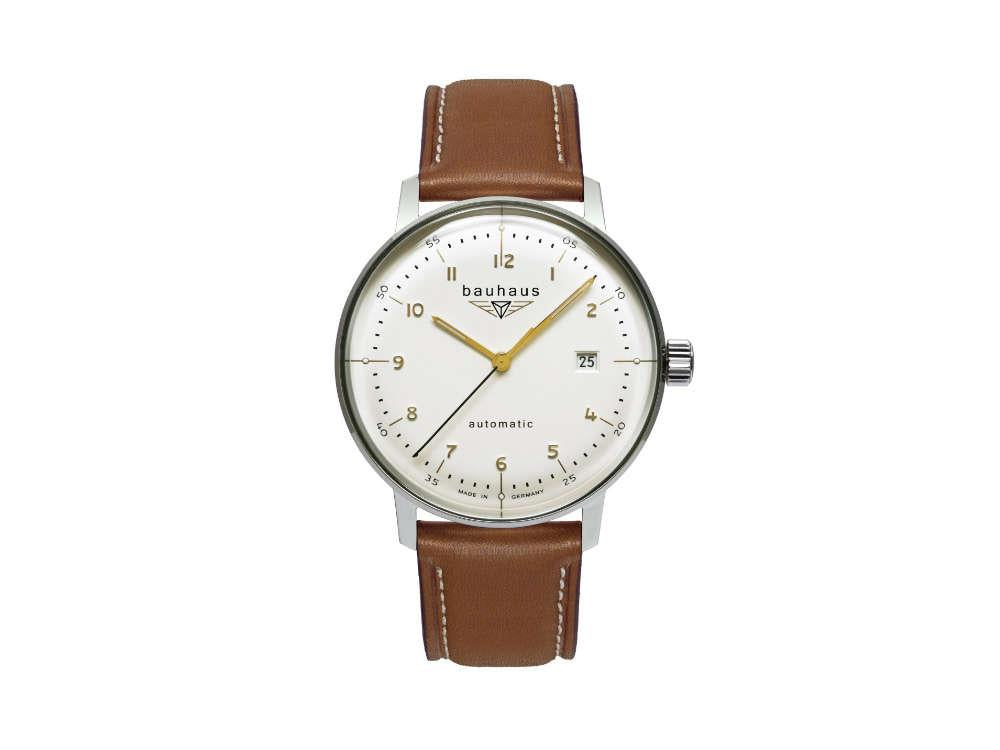 Montre Automatique Bauhaus Aviation Gessau, Blanc, 40 mm, Miyota 8215, 2064-1