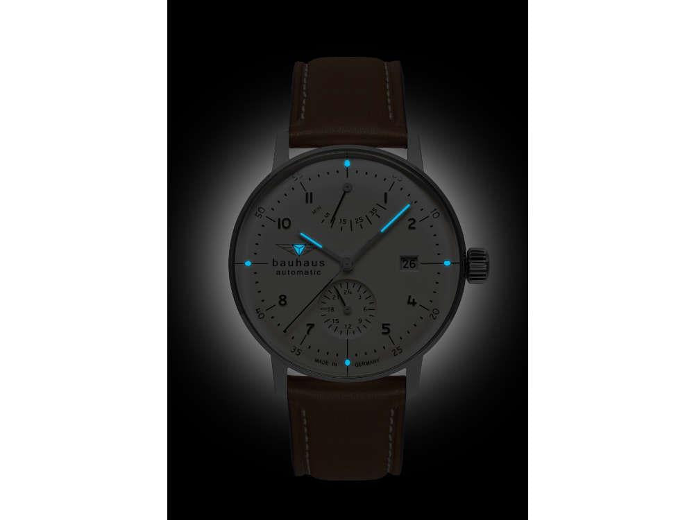 Montre Automatique Bauhaus Aviation Dessau, Blanc, 41 mm, Miyota 9132, 2066-1