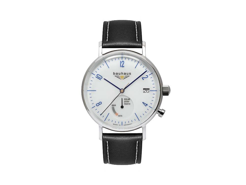 Montre à Quartz Solar Bauhaus Pure avec Indicateur de Réserve, 41 mm, 2114-1