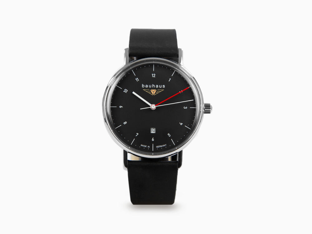 Montre à Quartz Bauhaus, Noir, 41 mm, Jour, 2140-2