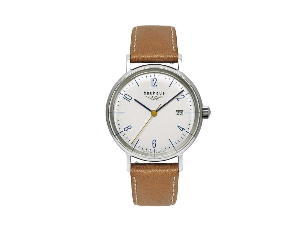 Montre à Quartz Bauhaus Pure, Blanc, 36 mm, 2143-1
