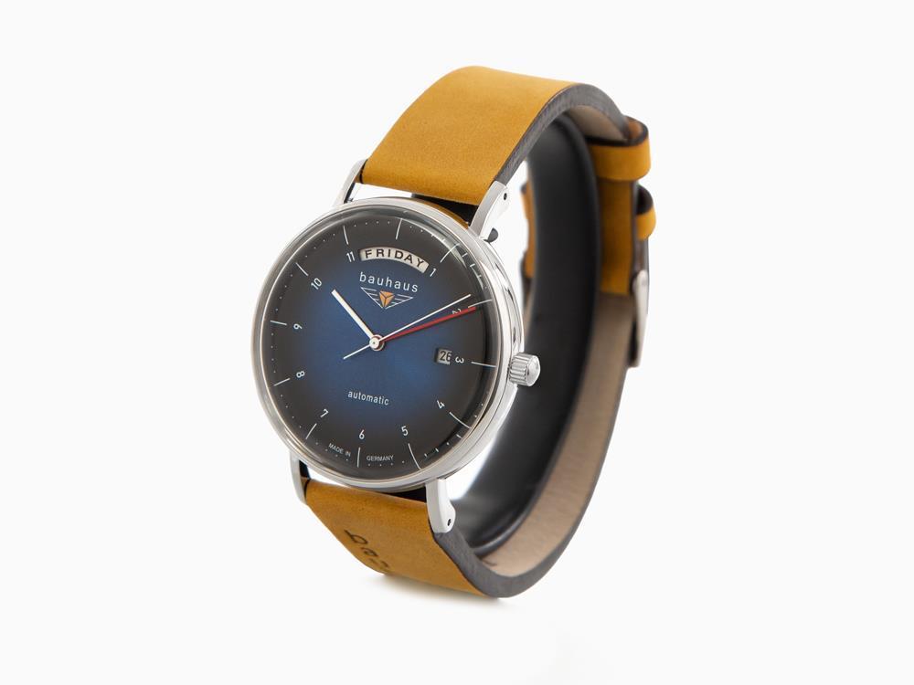 Montre Automatique Bauhaus, Bleu, 41 mm, Jour et Date, 2162-3