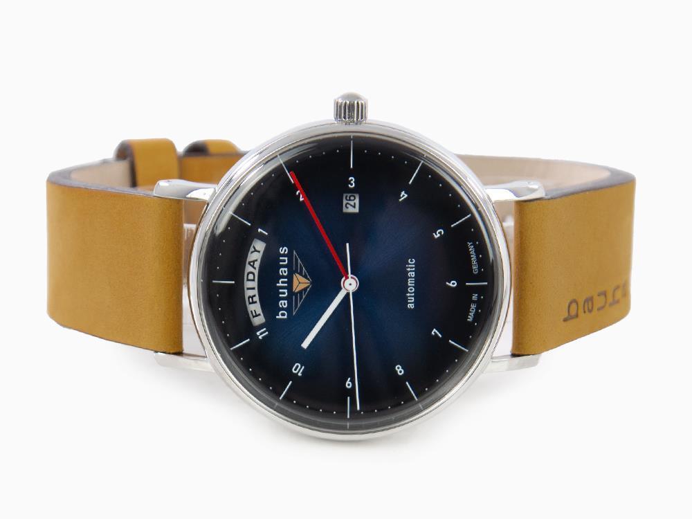 Montre Automatique Bauhaus, Bleu, 41 mm, Jour et Date, 2162-3