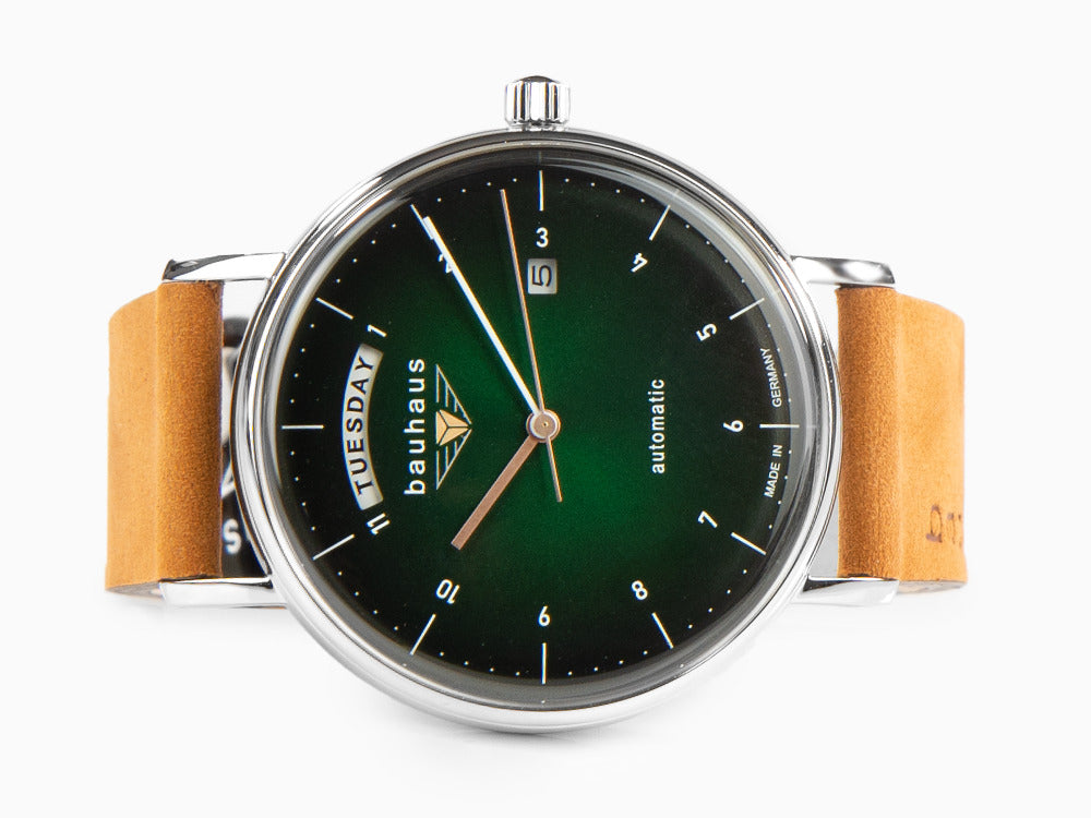 Montre Automatique Bauhaus, Vert, 41 mm, Jour et Date, 2162-4