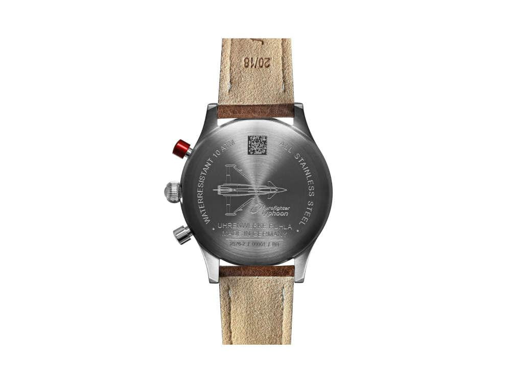 Montre à Quartz Bauhaus Aviation, Noir, 41 mm, Chronographe, Jour, 2576-2