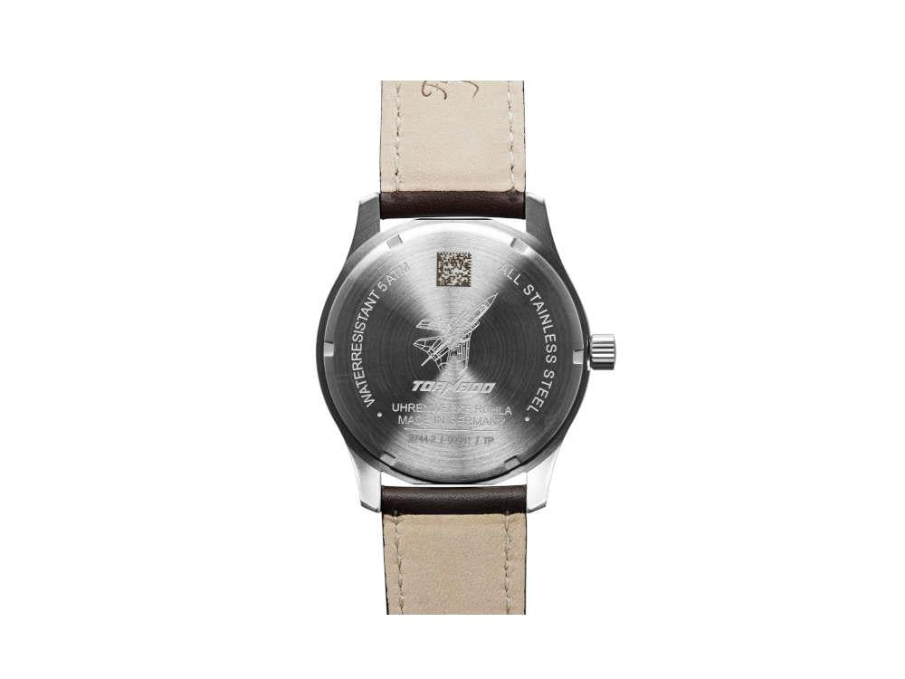 Montre à Quartz Bauhaus Aviation Tornado GMT, Noir, 42 mm, Jour, 2744-2