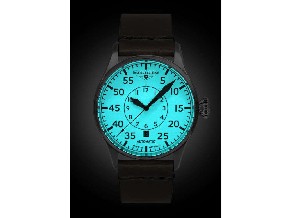 Montre Automatique Bauhaus Aviation Flight Cotrol, Beige, 42 mm, SW 220, 2756-5