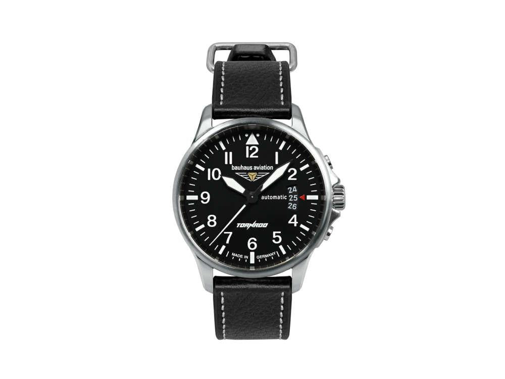 Montre Automatique Bauhaus Aviation Tornado, Noir, 40 mm, Miyota 9015, 2760-2
