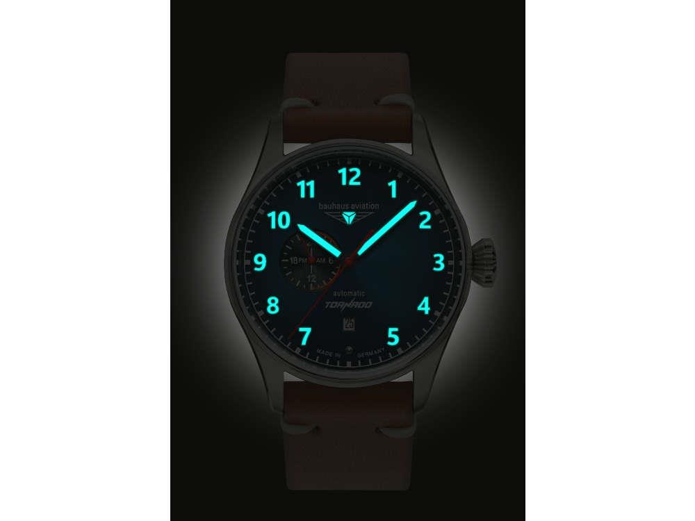 Montre Automatique Bauhaus Aviation 24-Hour Display, Bleu, 42 mm, 2764-3