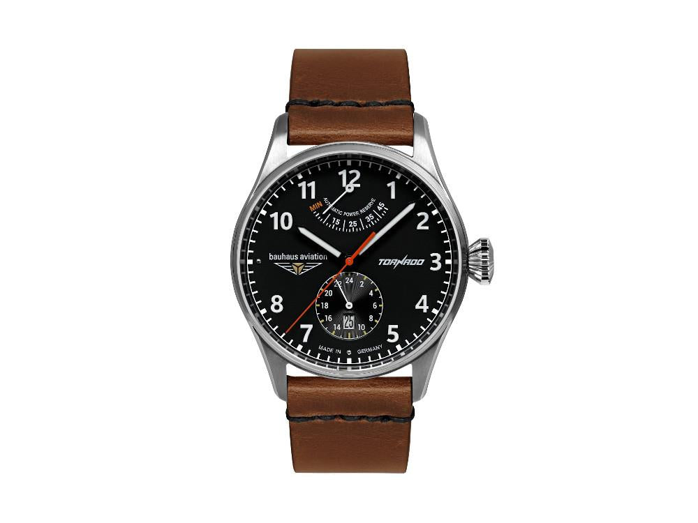 Montre Automatique Bauhaus Aviation Tornado, Noir, 42 mm, Jour, 2790-2