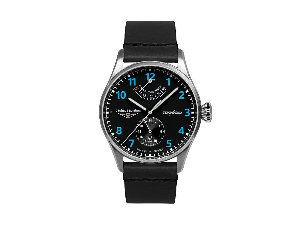 Montre Automatique Bauhaus Aviation Tornado, Noir, 42 mm, Jour, 2790-3