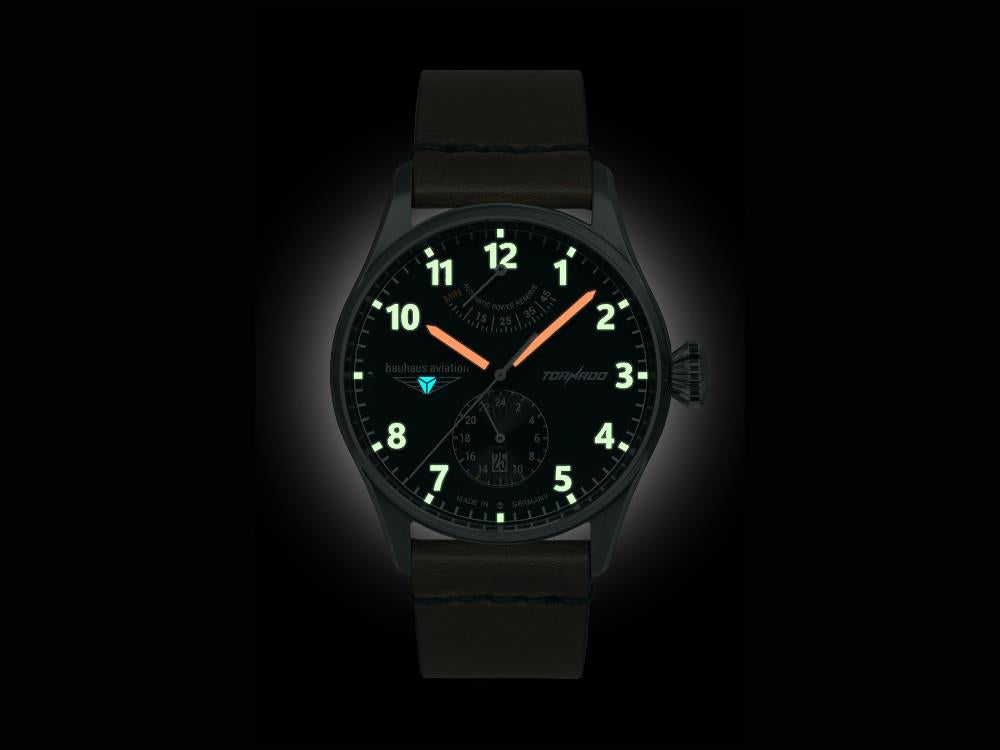 Montre Automatique Tornado Bauhaus Aviation, Noir, 42 mm, Jour, 2790-5