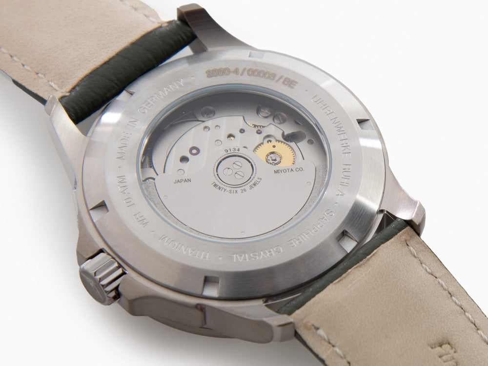 Montre Automatique Bauhaus Aviation, Titane, Vert, 42 mm, Jour, 2860-4