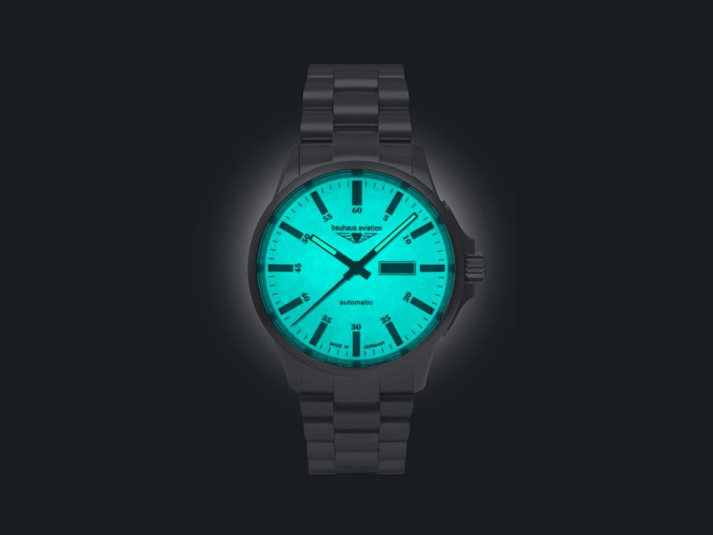 Montre Automatique Bauhaus Aviation, Titane, Beige, 42 mm, 8205, 2866M-5