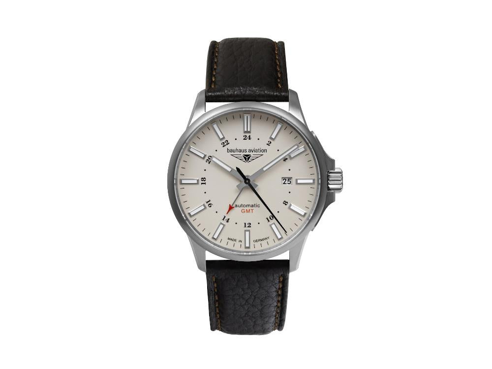 Montre Automatique Bauhaus Aviation Titanium, Blanc, 42 mm, Jour, 2868-5
