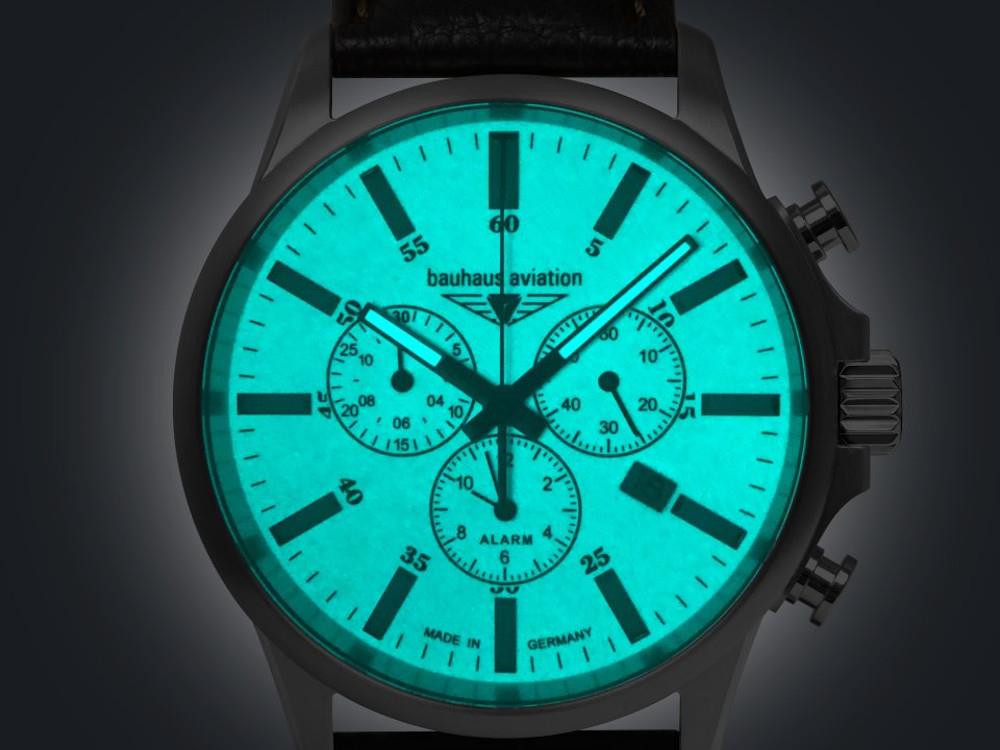 Montre à Quartz Bauhaus Aviation, Beige, 42 mm, Chronographe, Jour, 2880-5