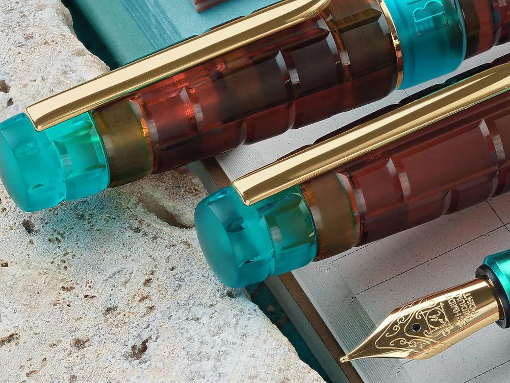 Stylo Plume Benu Tessera Ribbon Turquoise, Ambre, 25.2.32.6.0-S