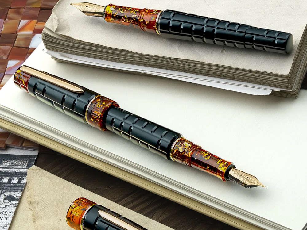 Stylo Plume Benu Tessera Black Amber, Plaqué or, 25.2.33.6.0