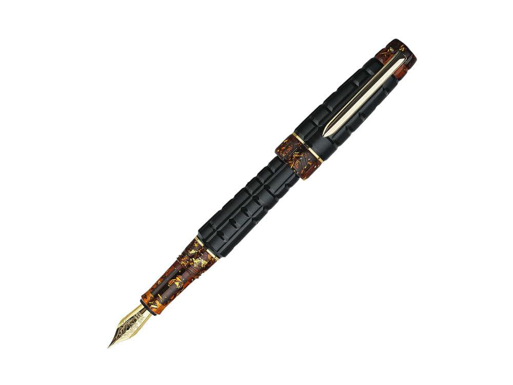 Stylo Plume Benu Tessera Black Amber, Plaqué or, 25.2.33.6.0-S