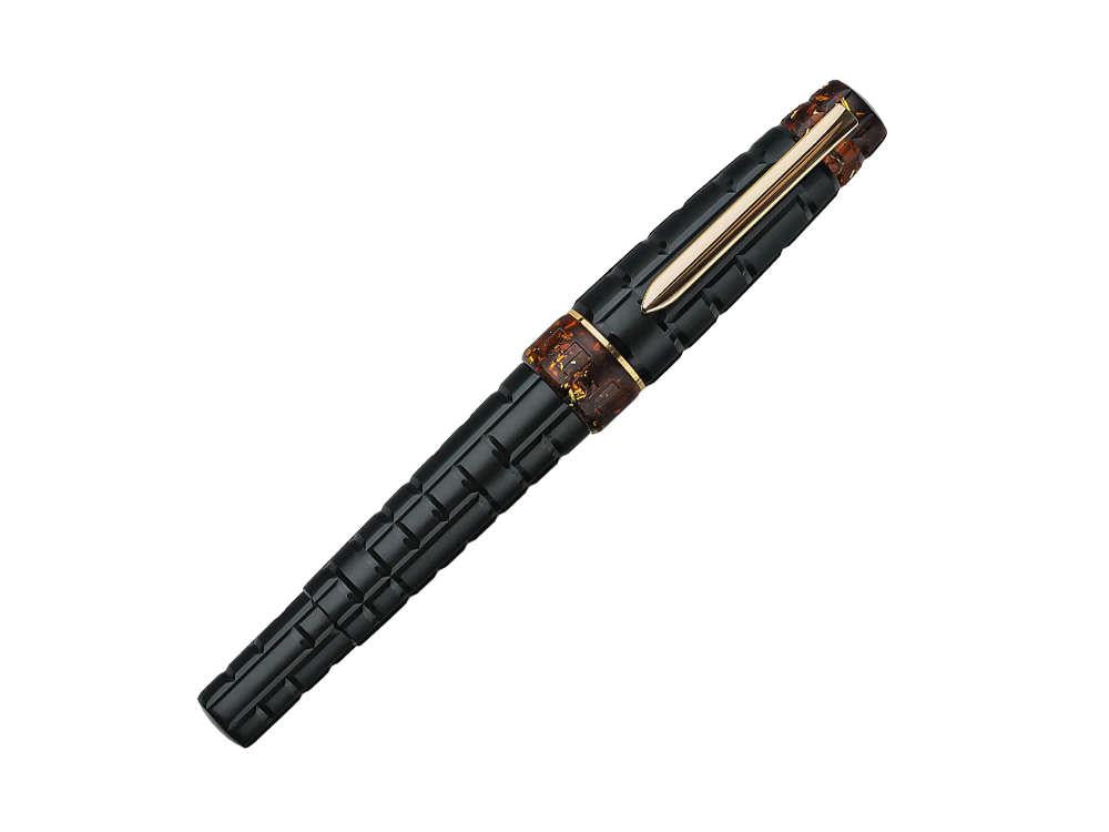 Stylo Plume Benu Tessera Black Amber, Plaqué or, 25.2.33.6.0-S
