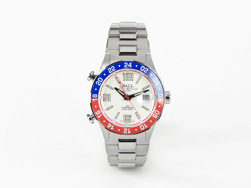 Montre Automatique Ball Roadmaster Pilot GMT, 40 mm, Ed. Limitée, DG3038A-S2C-WH