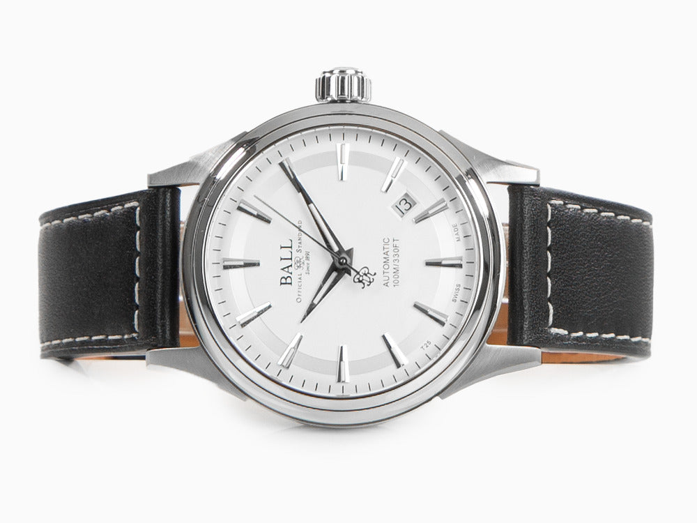 Montre Automatique Ball Fireman Victory, RR1103, Blanc, Cuir, NM2098C-L4J-SL