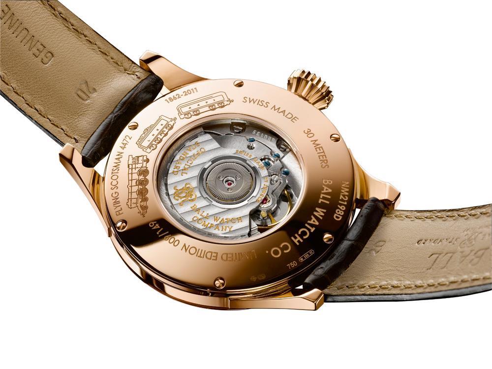 Montre Ball Trainmaster Flying Scotsman, Bracelet de cuir, Ed.Limitée, COSC