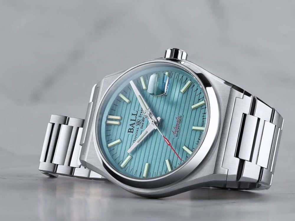 Montre Automatique Ball Roadmaster Perseverer, Bleu Clair, 40 mm, NM9050C-S1-IBE