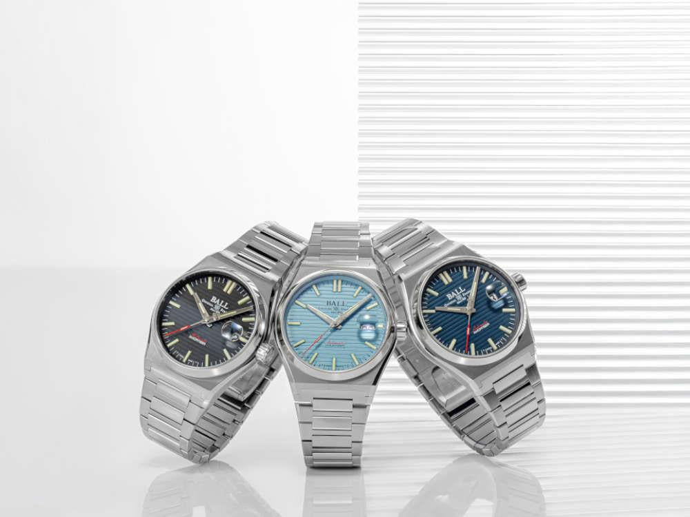 Montre Automatique Ball Roadmaster Perseverer, Bleu Clair, 40 mm, NM9050C-S1-IBE