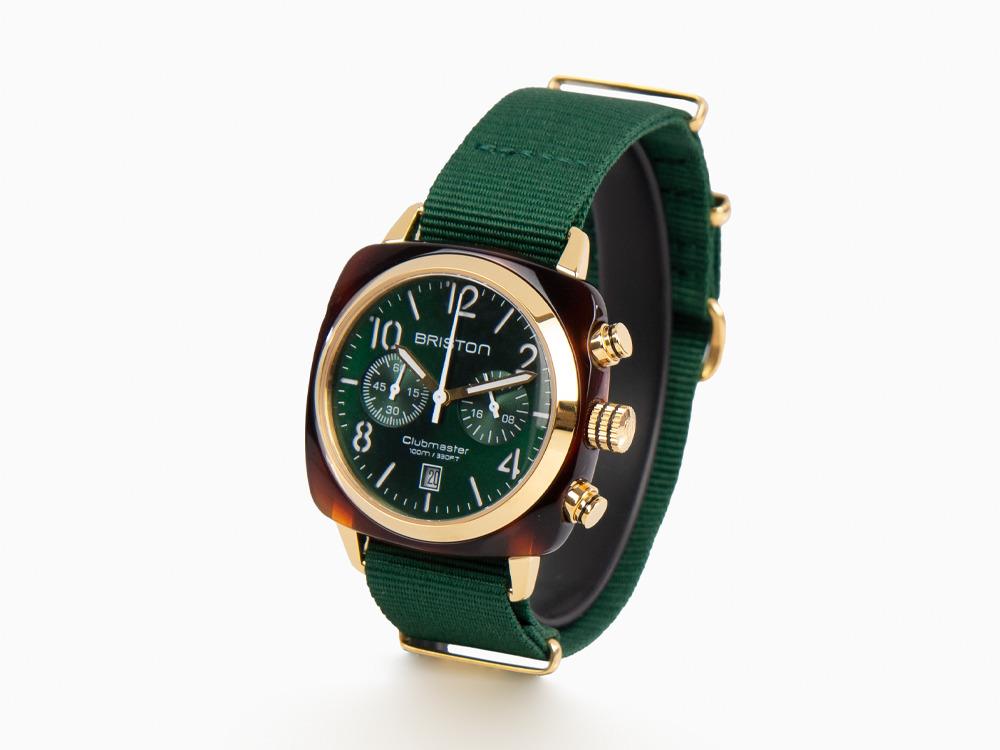 Montre à Quartz Briston Clubmaster Classic, Vert, 40 mm, 15140.PYA.T.10.NBG