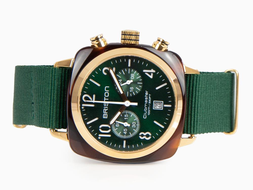 Montre à Quartz Briston Clubmaster Classic, Vert, 40 mm, 15140.PYA.T.10.NBG