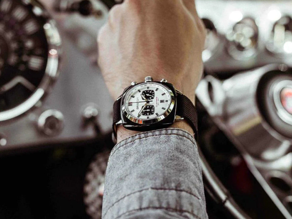 Montre à Quartz Briston Clubmaster Sport, Blanc, 42 mm, 17142.SA.BS.2.NB