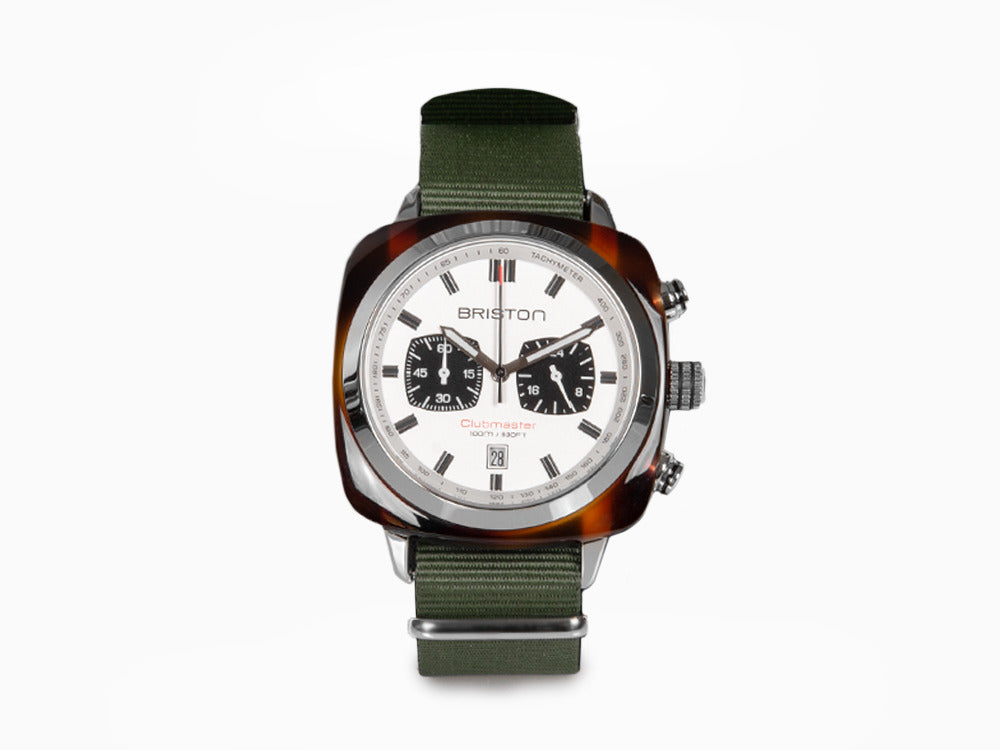 Montre à Quartz Briston Clubmaster Sport, Blanc, 42 mm, 17142.SA.TS.2.NGA