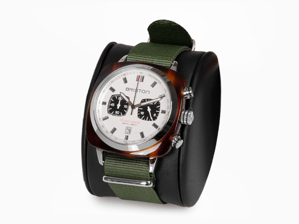 Montre à Quartz Briston Clubmaster Sport, Blanc, 42 mm, 17142.SA.TS.2.NGA