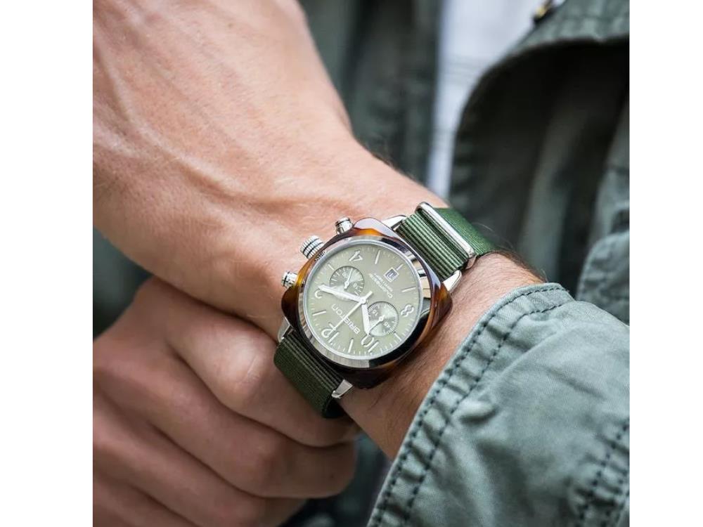 Montre à Quartz Briston Clubmaster Classic, Vert, 40 mm, 19140.PRA.T.26.NOL