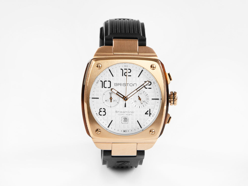 Montre à Quartz Briston Streamliner Urban, PVD, Blanc, 42 mm, 22142.SPRG.T.2.RB