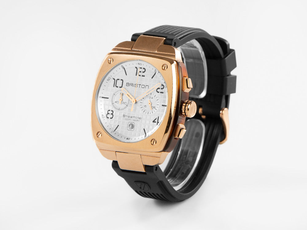 Montre à Quartz Briston Streamliner Urban, PVD, Blanc, 42 mm, 22142.SPRG.T.2.RB