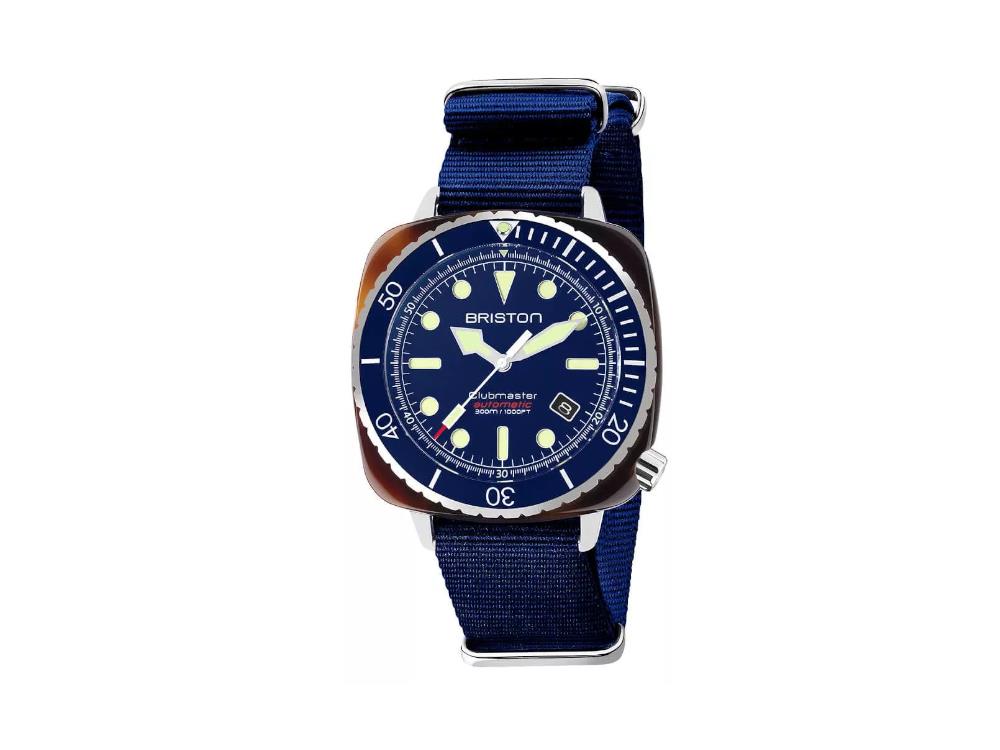 Montre Automatique Briston Clubmaster Diver, Bleu, 44 mm, 21644.SA.T.15.NNB