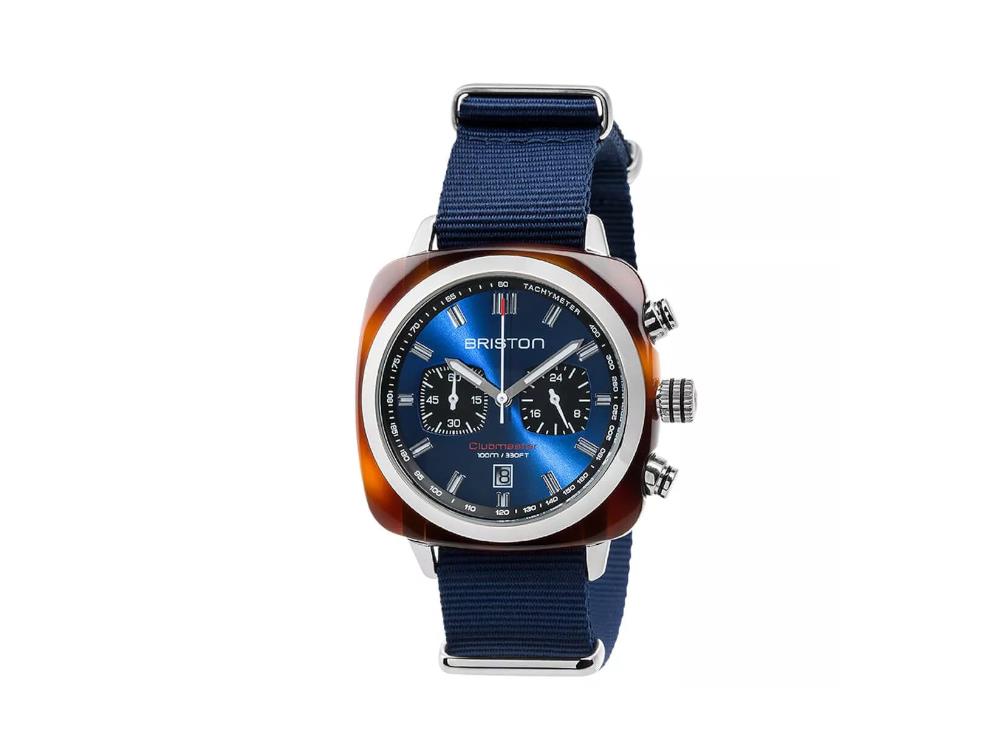 Montre à Quartz Briston Clubmaster Sport, Bleu, 42 mm, 17142.SA.TS.9.NNB