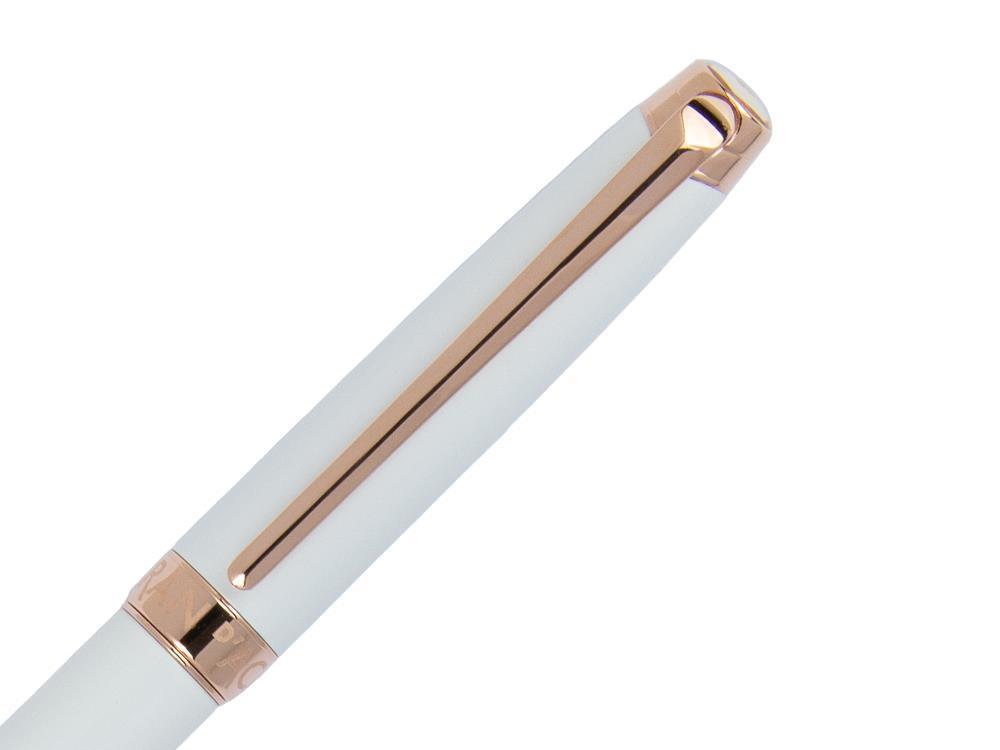 Stylo bille Caran d´Ache Léman Slim White Rosegold, Laque, Blanc, 4781.001