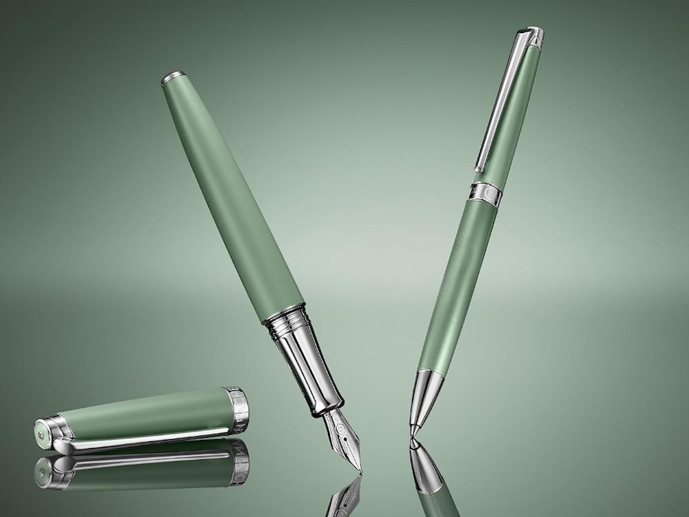 Stylo bille Caran d'Ache Léman Slim Léman Vert de Gris, Laiton, Vert, 4781.713