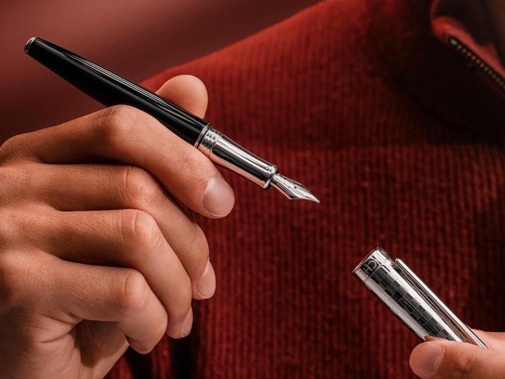 Stylo Plume Caran d'Ache Léman Damier & Étui en Cuir Noir, 4799.566