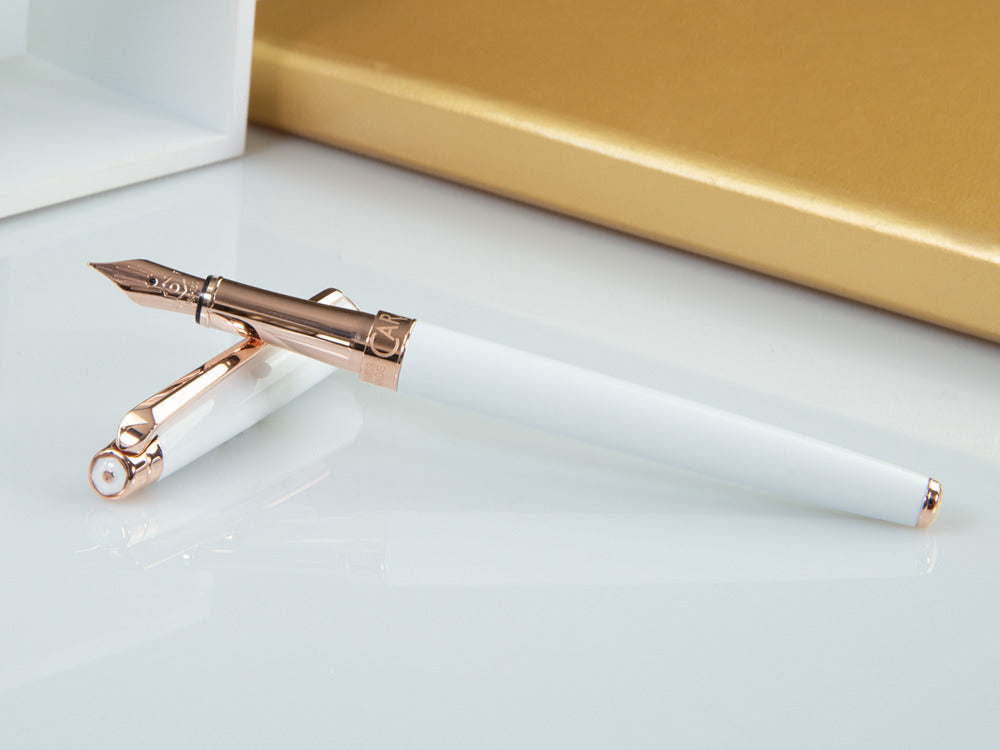 Stylo Plume Caran d´Ache Léman Slim White Rosegold, Blanc, C4791.001