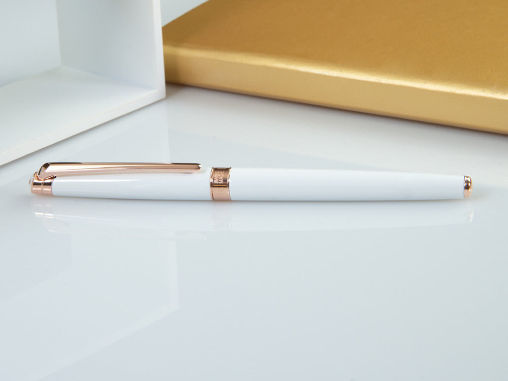 Stylo Plume Caran d´Ache Léman Slim White Rosegold, Blanc, C4791.001
